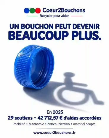 🔵🟢🔴 À quoi servent vos bouchons ? En 2025, la collecte a permis à Coeur2Bouchons…